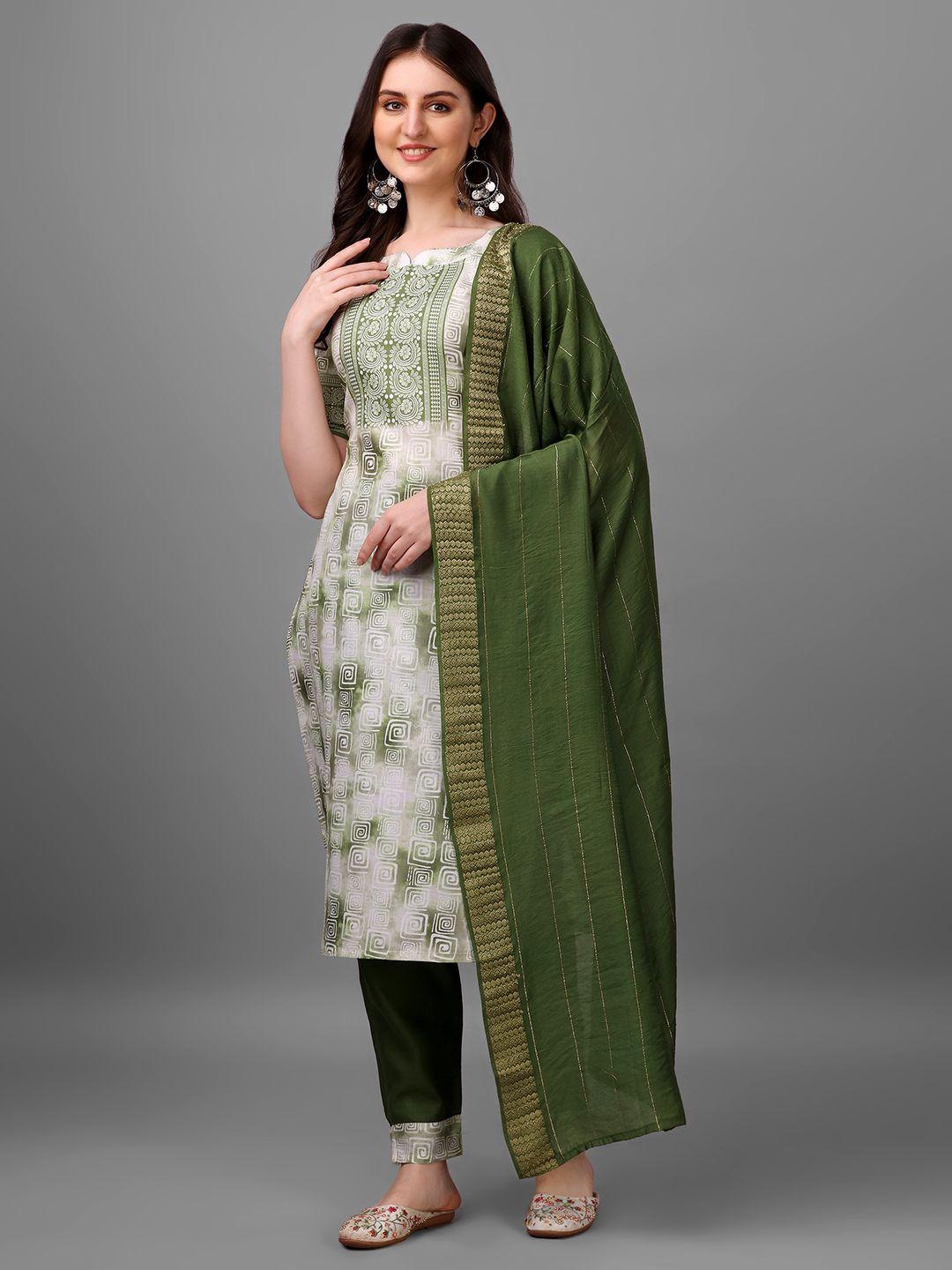 Straight Printed Round Neck Women Kurta Set